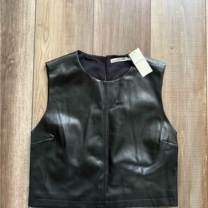 Abercrombie & Fitch Black Leather Top